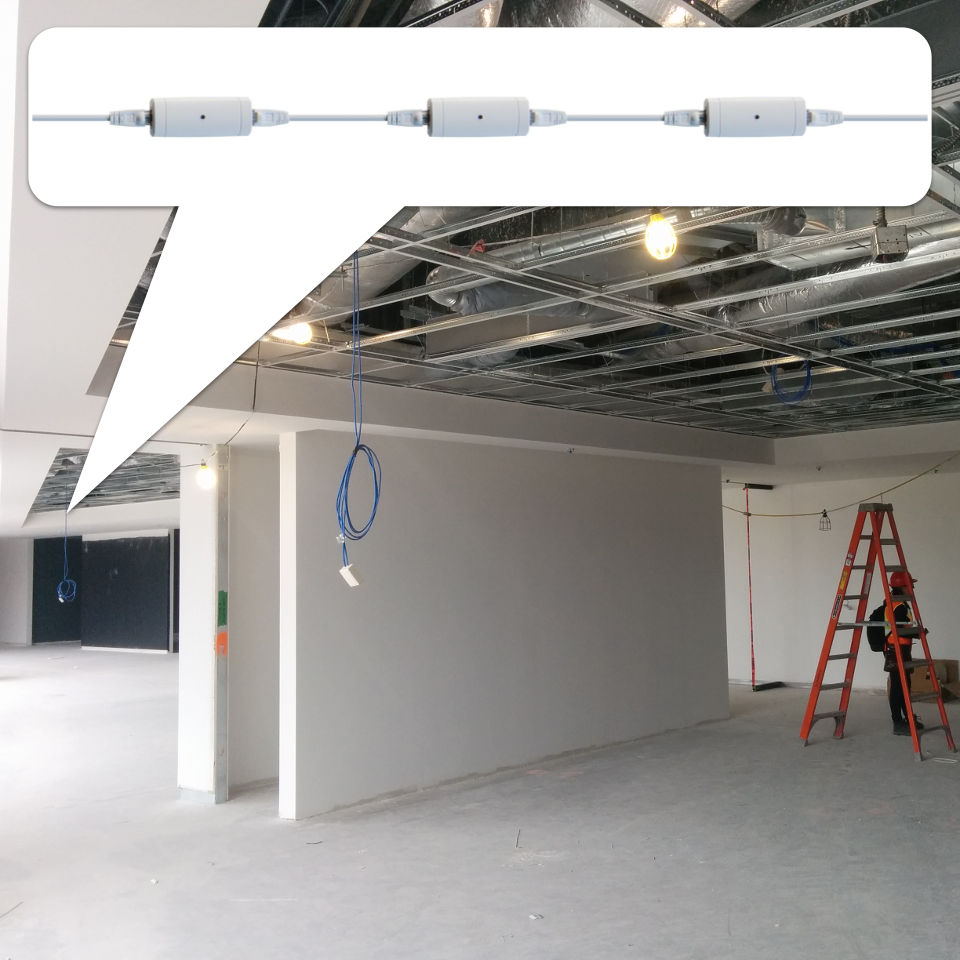 Reel infrastructure in ceiling