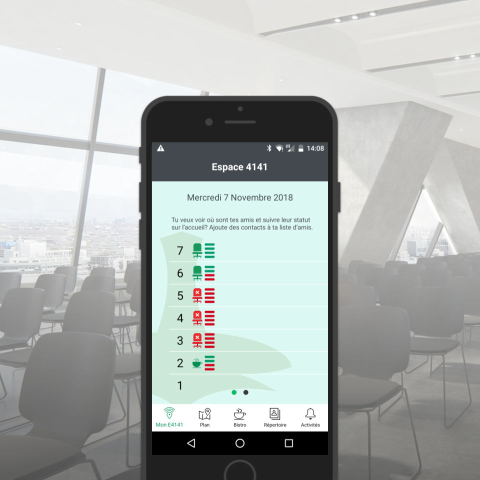 Espace 4141 app with occupancy data